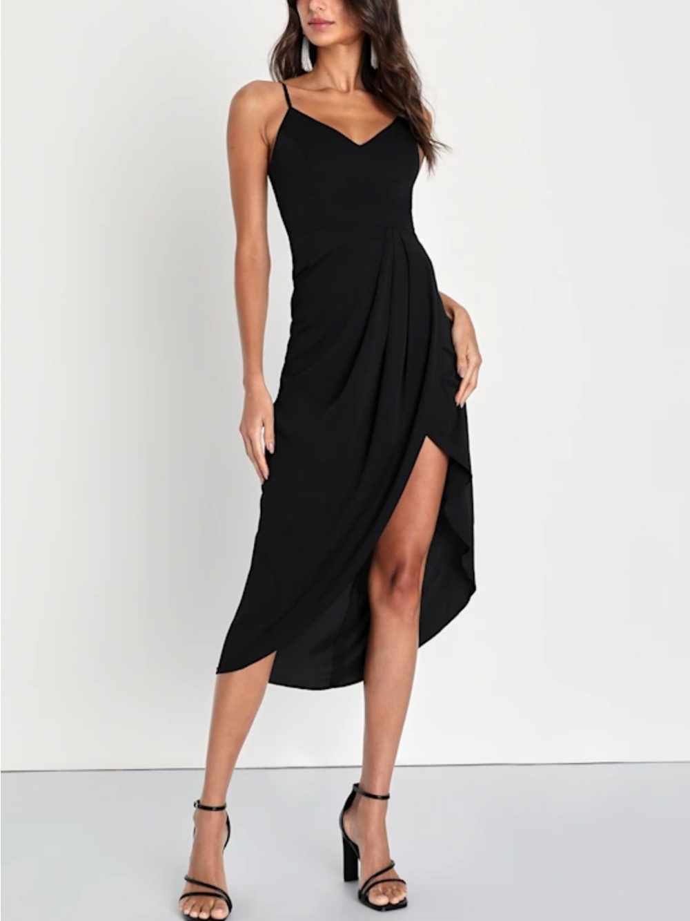 Lulu's Reinette Black Midi Dress